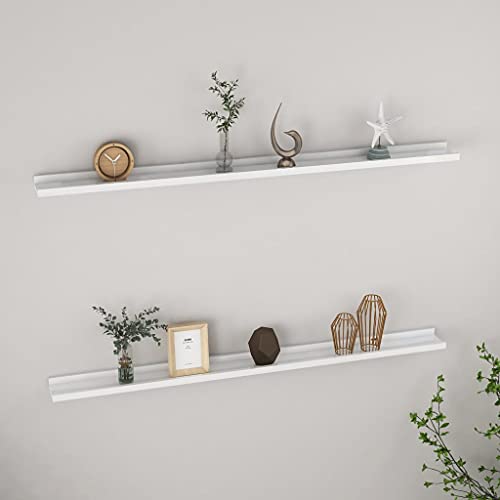 Qnhdfrt Wandregal Set 2 Stück Hochglanz Weiß MDF Schweberegal 115x9x3 cm für Deko Bücher Pflanzen in Wohnzimmer Bad Küche - Robustes Design Langlebige Wandablage Qnhdfrt Wandregal Set 2 Stück Hochglanz Weiß MDF Schweberegal 115x9x3 cm für Deko Bücher Pflanzen in Wohnzimmer Bad Küche - Robustes Design Langlebige Wandablage von Qnhdfrt