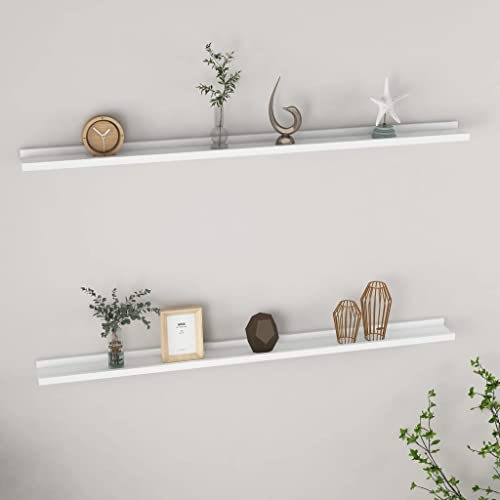 Qnhdfrt Wandregal Set 2 Stück Weiß 115x9x3 cm Schwebendes Regal aus MDF für Wanddeko Bücher Pflanzen im Wohnzimmer Bad Qnhdfrt Wandregal Set 2 Stück Weiß 115x9x3 cm Schwebendes Regal aus MDF für Wanddeko Bücher Pflanzen im Wohnzimmer Bad von Qnhdfrt
