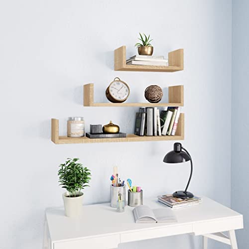Qnhdfrt Wandregal Set 3 STK. Sonoma-Eiche Holzwerkstoff U-förmig Schwebend für Bücherregal Küchenregal Badezimmer Wohnzimmer Schlafzimmer – Verschiedene Größen Robust Langlebig Qnhdfrt Wandregal Set 3 STK. Sonoma-Eiche Holzwerkstoff U-förmig Schwebend für Bücherregal Küchenregal Badezimmer Wohnzimmer Schlafzimmer – Verschiedene Größen Robust Langlebig von Qnhdfrt
