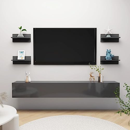 Qnhdfrt Wandregal Set 4 Stück Hochglanz Grau 40x11,5x18 cm Modernes Design Stabiles Hängeregal für Bücher Deko CDs im Wohnzimmer Bad oder Küche Qnhdfrt Wandregal Set 4 Stück Hochglanz Grau 40x11,5x18 cm Modernes Design Stabiles Hängeregal für Bücher Deko CDs im Wohnzimmer Bad oder Küche von Qnhdfrt