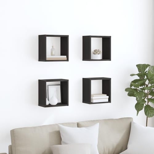 Qnhdfrt Wandregal Set Schwarz Eiche Holzwerkstoff Matt Quadrat 26x15x26 cm 4 Stück für Dekoration Bücher Pflanzen in Wohnzimmer Büro Schlafzimmer Modern Robust Platzsparend Qnhdfrt Wandregal Set Schwarz Eiche Holzwerkstoff Matt Quadrat 26x15x26 cm 4 Stück für Dekoration Bücher Pflanzen in Wohnzimmer Büro Schlafzimmer Modern Robust Platzsparend von Qnhdfrt