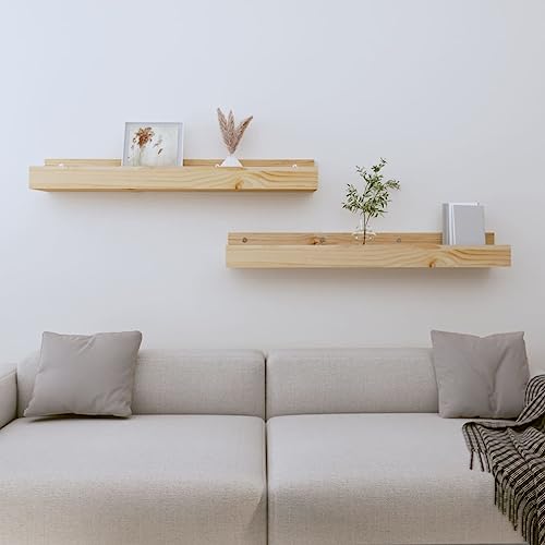 Qnhdfrt Wandregal Set aus Massivholz Kiefer 80x12x9 cm für Wandregale Bücherregal Küchenregal im Wohnzimmer Bad Badezimmer – 2 Stück mit natürlichem Holzdesign und rustikalem Look Qnhdfrt Wandregal Set aus Massivholz Kiefer 80x12x9 cm für Wandregale Bücherregal Küchenregal im Wohnzimmer Bad Badezimmer – 2 Stück mit natürlichem Holzdesign und rustikalem Look von Qnhdfrt