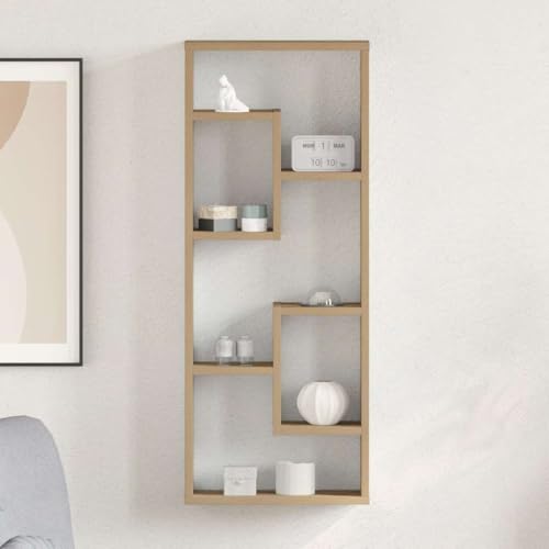 Qnhdfrt Wandregal aus Holzwerkstoff Artisan-Eiche 36x16x90cm Schwebendes Regal für Stauraum Deko in Wohnzimmer Büro Arbeitszimmer von Qnhdfrt