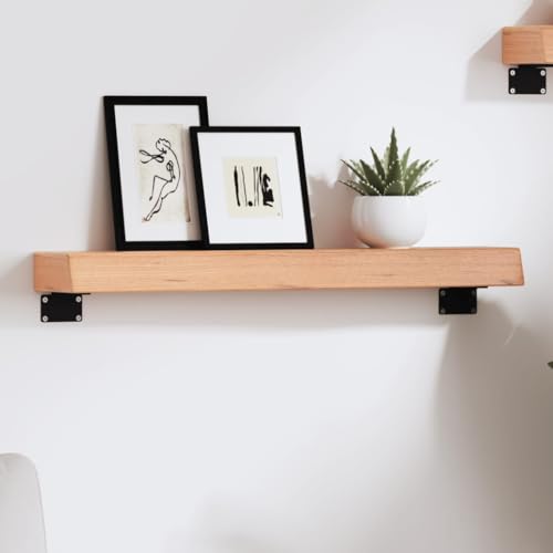 Qnhdfrt Wandregal aus Massivholz Eiche Hellbraun 60x10x6 cm Handgefertigt mit Naturkante für Badezimmer Küche Wohnzimmer Bücherregal Qnhdfrt Wandregal aus Massivholz Eiche Hellbraun 60x10x6 cm Handgefertigt mit Naturkante für Badezimmer Küche Wohnzimmer Bücherregal von Qnhdfrt