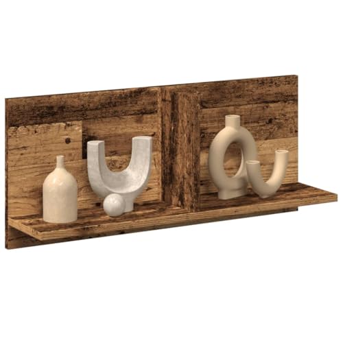 Qnhdfrt Wandregal in Altholz-Optik aus Holzwerkstoff 70x16,5x30 cm - Schmaler Dekorativer Hängeschrank für Stauraum in Küche Badezimmer oder Wohnzimmer von Qnhdfrt