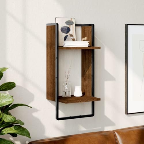 Qnhdfrt Wandregal mit Stange Braun Eichen-Optik 30x25x65 cm Schweberegal für Deko Bücher Pflanzen in Wohnzimmer Bad Küche Robustes Design Qnhdfrt Wandregal mit Stange Braun Eichen-Optik 30x25x65 cm Schweberegal für Deko Bücher Pflanzen in Wohnzimmer Bad Küche Robustes Design von Qnhdfrt