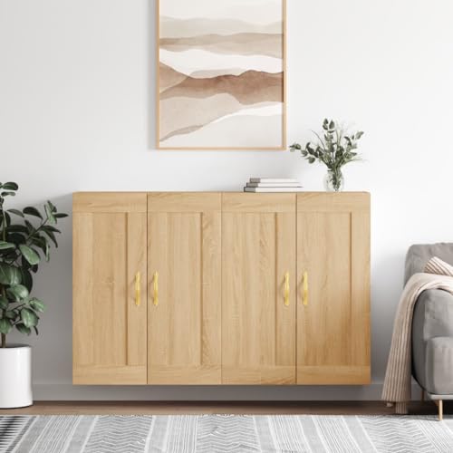 Qnhdfrt Wandschränke 2 STK. Sonoma-Eiche Holzwerkstoff - Elegante Aufbewahrungslösung für Küche, Wohnzimmer & Flur von Qnhdfrt