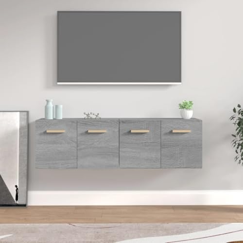Qnhdfrt Wandschränke 2 Stück Grau Sonoma 60x36,5x35 cm Holzwerkstoff Hängeschrank mit 2 Fächern für Aufbewahrung in Küche Badezimmer Wohnzimmer Modernes Design Platzsparend von Qnhdfrt