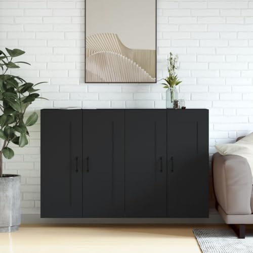 Qnhdfrt Wandschränke 2 Stück Schwarz Holzwerkstoff 69,5 x 34 x 90 cm Wandmontage Schrank für Wohnzimmer Küche Flur Aufbewahrung Qnhdfrt Wandschränke 2 Stück Schwarz Holzwerkstoff 69,5 x 34 x 90 cm Wandmontage Schrank für Wohnzimmer Küche Flur Aufbewahrung von Qnhdfrt