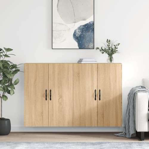 Qnhdfrt Wandschrank 2 STK Sonoma-Eiche Holzwerkstoff Stauraum Lösung Hängeschrank für Küche Wohnzimmer Flur von Qnhdfrt