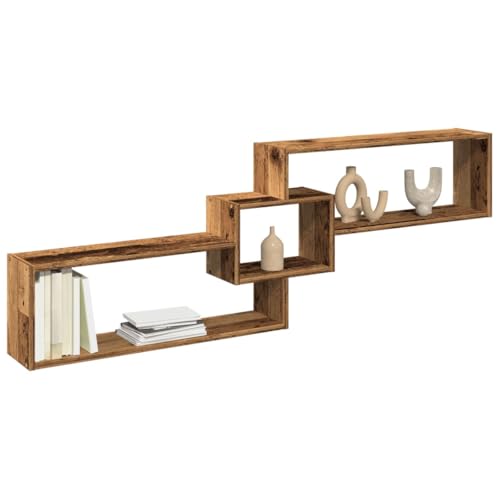Qnhdfrt Wandschrank Altholz-Optik 158x18x53 cm Holzwerkstoff Hängeschrank für Küche Bad Wohnzimmer mit viel Stauraum von Qnhdfrt