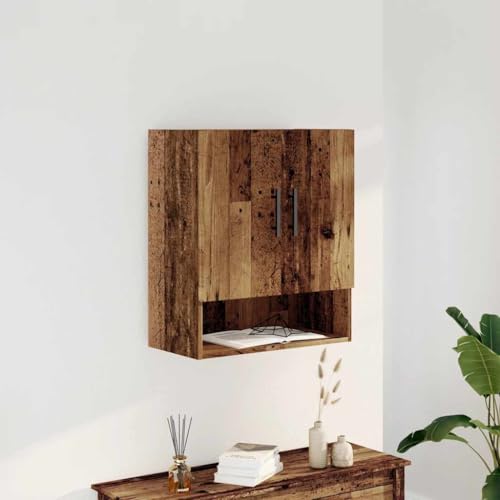 Qnhdfrt Wandschrank Altholz-Optik 60x31x70 cm Holzwerkstoff Hängeschrank Aufbewahrungsschrank für Küche Bad Flur von Qnhdfrt