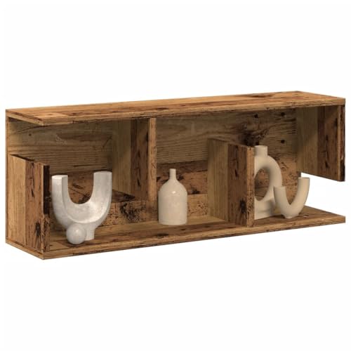 Qnhdfrt Wandschrank Altholz-Optik aus Holzwerkstoff 80x20x30 cm Robuster Hängeschrank für Küche Bad Wohnzimmer Platzsparendes Regal mit Dekorativer Stauraum Lösung von Qnhdfrt