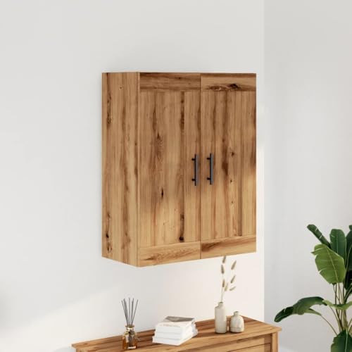 Qnhdfrt Wandschrank Artisan-Eiche Holzwerkstoff 69,5x34x90 cm Hängeschrank mit 3 Fächern für Wohnzimmer Schlafzimmer Flur von Qnhdfrt