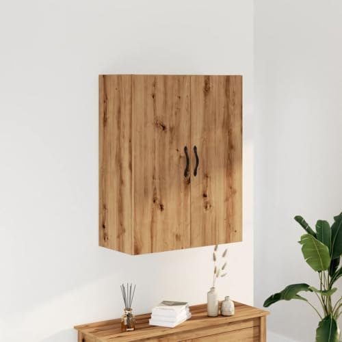 Qnhdfrt Wandschrank Artisan-Eiche Holzwerkstoff 69,5x34x90 cm mit 3 Fächern Wandmontage oder Highboard für Wohnzimmer Schlafzimmer von Qnhdfrt