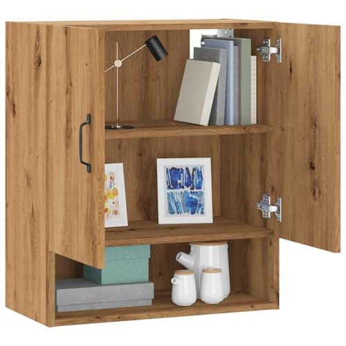 Qnhdfrt Wandschrank Artisan-Eiche Holzwerkstoff Hängeschrank 60x31x70 cm mit 2 Türen und offenem Fach, platzsparend für Aufbewahrung in Wohnzimmer Küche Bad Qnhdfrt Wandschrank Artisan-Eiche Holzwerkstoff Hängeschrank 60x31x70 cm mit 2 Türen und offenem Fach, platzsparend für Aufbewahrung in Wohnzimmer Küche Bad von Qnhdfrt