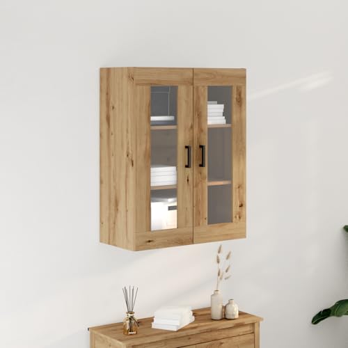 Qnhdfrt Wandschrank Artisan Eiche mit Glastüren 69,5x34x90 cm Sideboard Vitrine für Wohnzimmer Moderner Aufbewahrungsschrank Qnhdfrt Wandschrank Artisan Eiche mit Glastüren 69,5x34x90 cm Sideboard Vitrine für Wohnzimmer Moderner Aufbewahrungsschrank von Qnhdfrt