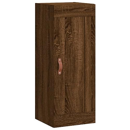 Qnhdfrt Wandschrank Braun Eichen-Optik 34x90 cm Holzwerkstoff mit 3 Fächern, Wandmontage oder als Highboard, für Wohnzimmer Schlafzimmer Büro Flur von Qnhdfrt
