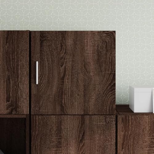 Qnhdfrt Wandschrank Braun Eichen-Optik Holzwerkstoff 40x42,5x40 cm Platzsparender Hängeschrank mit Flexibler Türmontage für Wohnzimmer Schlafzimmer Garage von Qnhdfrt