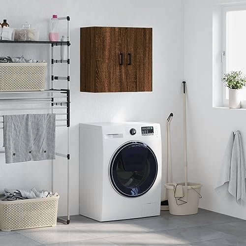Qnhdfrt Wandschrank Braun Eichen-Optik Holzwerkstoff 60x31x60 cm Hängeschrank für Aufbewahrung in Küche Bad Wohnzimmer Langlebig und Praktisch von Qnhdfrt
