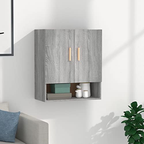 Qnhdfrt Wandschrank Grau Sonoma 60x31x70 cm Holzwerkstoff mit Stauraum, Skandinavisches Design, Wandmontage für Wohnzimmer und Schlafzimmer Qnhdfrt Wandschrank Grau Sonoma 60x31x70 cm Holzwerkstoff mit Stauraum, Skandinavisches Design, Wandmontage für Wohnzimmer und Schlafzimmer von Qnhdfrt