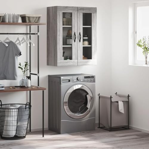 Qnhdfrt Wandschrank Grau Sonoma 69,5x34x90 cm Holzwerkstoff mit 3 Fächern, Wandmontage oder als Highboard, stilvolles Design für Wohnzimmer, Schlafzimmer & Küche Qnhdfrt Wandschrank Grau Sonoma 69,5x34x90 cm Holzwerkstoff mit 3 Fächern, Wandmontage oder als Highboard, stilvolles Design für Wohnzimmer, Schlafzimmer & Küche von Qnhdfrt