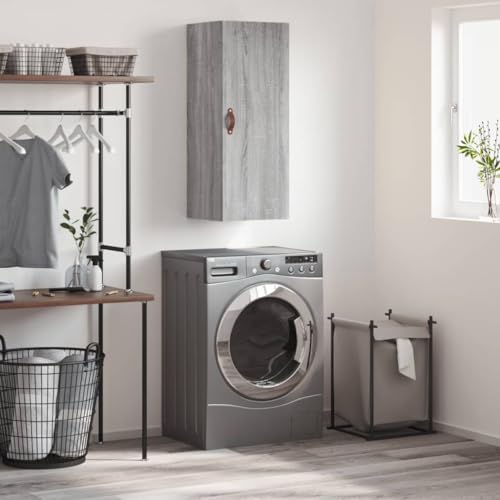 Qnhdfrt Wandschrank Grau Sonoma Beistellschrank 34,5x34x90 cm Elegantes Design für Wohnzimmer Schlafzimmer und Büro mit Stauraum Qnhdfrt Wandschrank Grau Sonoma Beistellschrank 34,5x34x90 cm Elegantes Design für Wohnzimmer Schlafzimmer und Büro mit Stauraum von Qnhdfrt