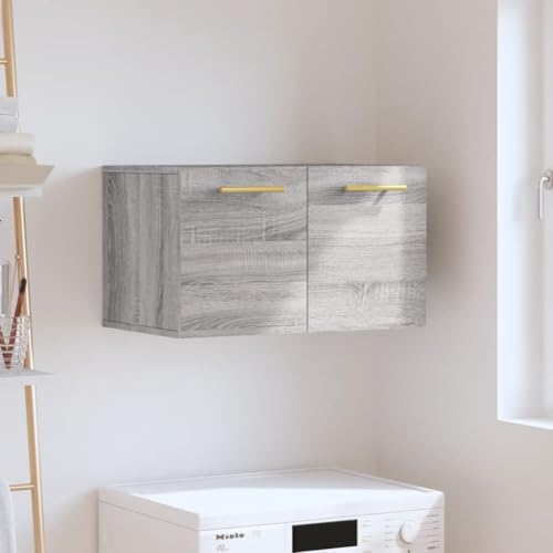 Qnhdfrt Wandschrank Grau Sonoma Holzwerkstoff 60x36,5x35 cm Hängender Aufbewahrungsschrank mit Stauraum und Dekofunktion für Küche Badezimmer Wohnzimmer Qnhdfrt Wandschrank Grau Sonoma Holzwerkstoff 60x36,5x35 cm Hängender Aufbewahrungsschrank mit Stauraum und Dekofunktion für Küche Badezimmer Wohnzimmer von Qnhdfrt