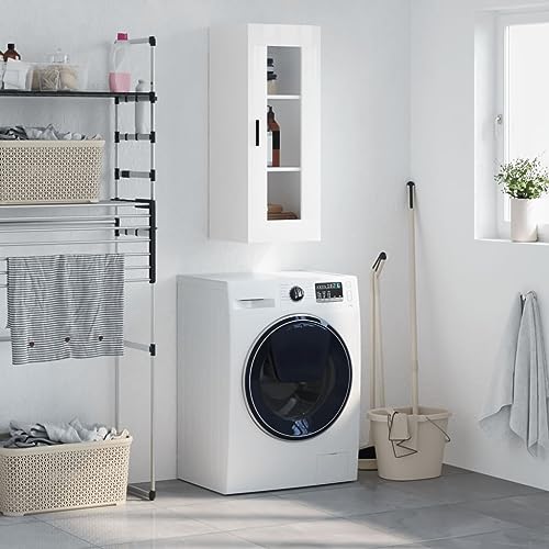 Qnhdfrt Wandschrank Hochglanz Weiß 34,5x34x90cm Beistellschrank mit Glas Vitrine für Wohnzimmer Schlafzimmer Flur Moderner Aufbewahrungsschrank Qnhdfrt Wandschrank Hochglanz Weiß 34,5x34x90cm Beistellschrank mit Glas Vitrine für Wohnzimmer Schlafzimmer Flur Moderner Aufbewahrungsschrank von Qnhdfrt