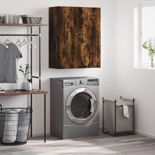 Qnhdfrt Wandschrank Räuchereiche 69,5x34x90 cm Holzwerkstoff Hängeschrank mit 3 Fächern für Wohnzimmer Schlafzimmer Büro von Qnhdfrt