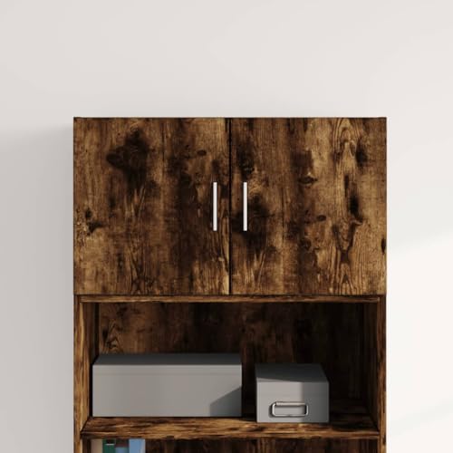 Qnhdfrt Wandschrank Räuchereiche aus Holzwerkstoff 70x42,5x40 cm dekorativer und praktischer Aufbewahrungsschrank für Wohnzimmer Schlafzimmer Küche Flur Garage mit platzsparender Wandmontage von Qnhdfrt