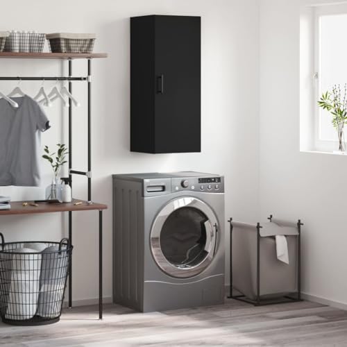 Qnhdfrt Wandschrank Schwarz 34,5x34x90 cm aus Holzwerkstoff - Moderner Hängeschrank für Wohnzimmer, Küche & Flur mit viel Stauraum Qnhdfrt Wandschrank Schwarz 34,5x34x90 cm aus Holzwerkstoff - Moderner Hängeschrank für Wohnzimmer, Küche & Flur mit viel Stauraum von Qnhdfrt