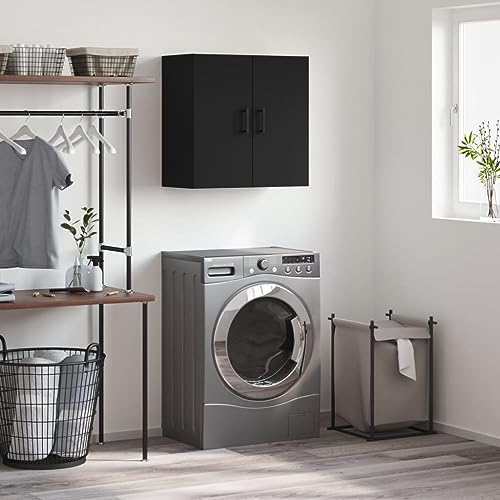 Qnhdfrt Wandschrank Schwarz 60x31x60 cm Holzwerkstoff Hängeschrank für Stauraum und Dekoration in Küche Badezimmer Wohnzimmer von Qnhdfrt