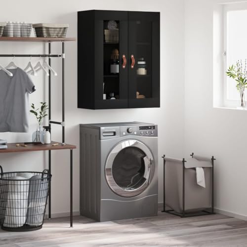 Qnhdfrt Wandschrank Schwarz 69,5x34x90 cm Mit Glasfront Elegantes Design Für Wohnzimmer Schlafzimmer Flur Qnhdfrt Wandschrank Schwarz 69,5x34x90 cm Mit Glasfront Elegantes Design Für Wohnzimmer Schlafzimmer Flur von Qnhdfrt