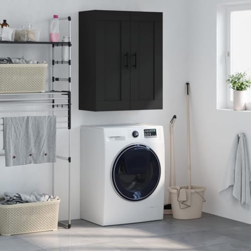 Qnhdfrt Wandschrank Schwarz Holzwerkstoff 69,5x34x90 cm Mit 3 Fächern Elegantes Design Für Wohnzimmer Schlafzimmer von Qnhdfrt