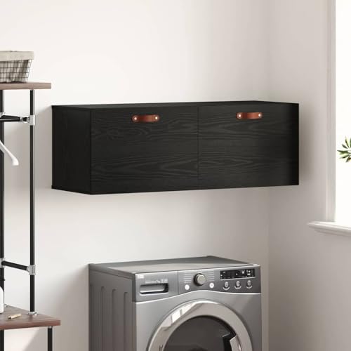 Qnhdfrt Wandschrank Schwarze Eiche 100x36,5x35 cm aus Holzwerkstoff mit 2 Regalböden, wandmontierter Aufbewahrungsschrank Modernes Design platzsparend für Wohnzimmer Flur Büro Qnhdfrt Wandschrank Schwarze Eiche 100x36,5x35 cm aus Holzwerkstoff mit 2 Regalböden, wandmontierter Aufbewahrungsschrank Modernes Design platzsparend für Wohnzimmer Flur Büro von Qnhdfrt