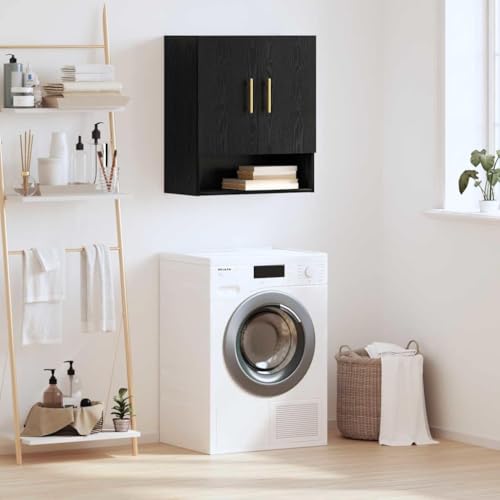 Qnhdfrt Wandschrank Schwarze Eiche 60x31x70 cm Holzwerkstoff wandmontierter mehrzweckschrank mit Regal Modernes Design Robust und platzsparend für Garage Wohnzimmer Büro und Flur Qnhdfrt Wandschrank Schwarze Eiche 60x31x70 cm Holzwerkstoff wandmontierter mehrzweckschrank mit Regal Modernes Design Robust und platzsparend für Garage Wohnzimmer Büro und Flur von Qnhdfrt