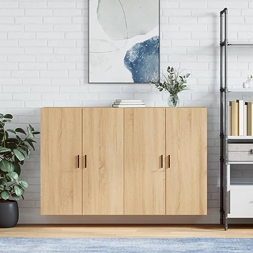 Qnhdfrt Wandschrank Set 2 Stück Sonoma-Eiche Holzwerkstoff 69,5x34x90 cm mit Türen Wandmontage für Wohnzimmer Schlafzimmer Arbeitszimmer Elegant und Platzsparend Qnhdfrt Wandschrank Set 2 Stück Sonoma-Eiche Holzwerkstoff 69,5x34x90 cm mit Türen Wandmontage für Wohnzimmer Schlafzimmer Arbeitszimmer Elegant und Platzsparend von Qnhdfrt