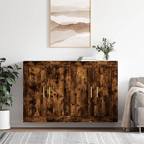 Qnhdfrt Wandschrank Set 2 Stück aus Holzwerkstoff in Räuchereiche - Moderner Stauraum für Küche, Wohnzimmer & Flur Qnhdfrt Wandschrank Set 2 Stück aus Holzwerkstoff in Räuchereiche - Moderner Stauraum für Küche, Wohnzimmer & Flur von Qnhdfrt