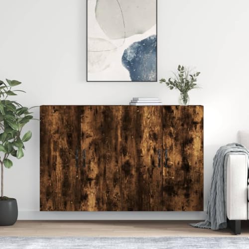 Qnhdfrt Wandschrank Set aus Holzwerkstoff 2 Stück Rauchreiche für Wandmontage Stauraum Möbel Küche Flur von Qnhdfrt