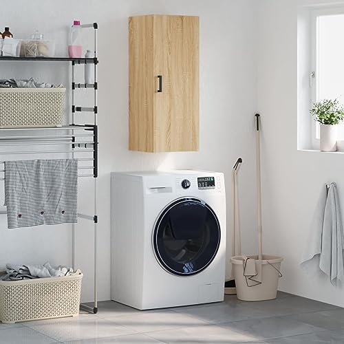 Qnhdfrt Wandschrank Sonoma-Eiche 34,5x34x90cm Schwebeschrank mit Stauraum für Wohnzimmer Flur Schlafzimmer von Qnhdfrt