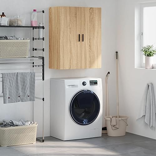 Qnhdfrt Wandschrank Sonoma-Eiche 69,5x34x90 cm Hängeschrank mit Stauraum für Wohnzimmer Schlafzimmer Flur Modernes Design Holzwerkstoff von Qnhdfrt