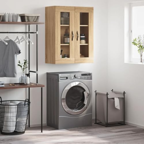Qnhdfrt Wandschrank Sonoma-Eiche 69,5x34x90 cm Holzwerkstoff mit 3 Fächern, Wandmontage oder Sideboard, stilvolles Design für Wohnzimmer, Schlafzimmer & Küche von Qnhdfrt