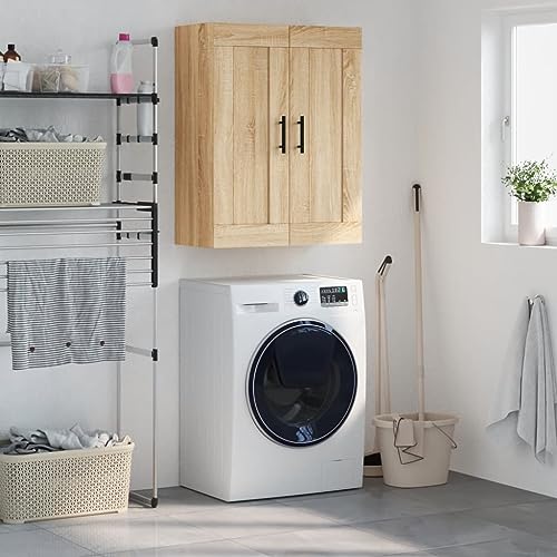 Qnhdfrt Wandschrank Sonoma-Eiche Holzwerkstoff 69,5x34x90 cm mit 3 Fächern für Küche Wohnzimmer Flur Elegantes Design Wandmontage von Qnhdfrt