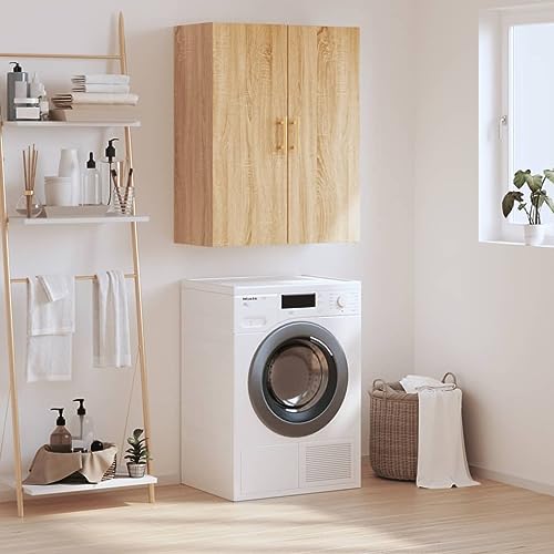 Qnhdfrt Wandschrank Sonoma-Eiche aus Holzwerkstoff - Moderner Hängeschrank für Küche, Wohnzimmer & Flur mit viel Stauraum von Qnhdfrt
