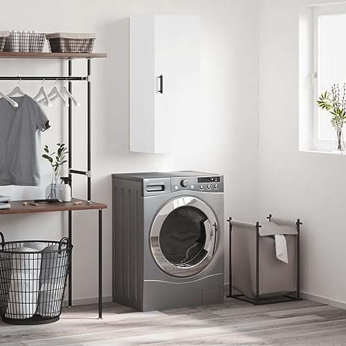 Qnhdfrt Wandschrank Weiß 34,5x34x90 cm - Moderner Hängeschrank aus Holzwerkstoff mit viel Stauraum für Wohnzimmer, Schlafzimmer und Küche von Qnhdfrt