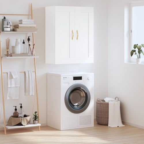 Qnhdfrt Wandschrank Weiß 69,5x34x90 cm aus Holzwerkstoff mit 3 Fächern, elegantem Design & vielseitig für Wohnzimmer, Schlafzimmer oder Küche von Qnhdfrt