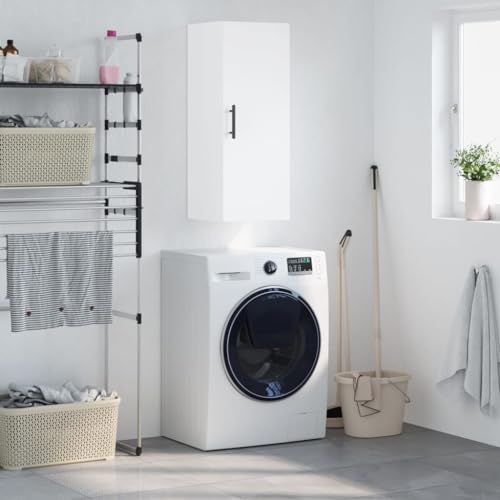 Qnhdfrt Wandschrank aus Holzwerkstoff Weiß 34,5x34x90 cm - Moderner Hängeschrank für Wohnzimmer, Küche & Flur mit viel Stauraum von Qnhdfrt