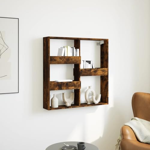 Qnhdfrt Wandschrank aus Holzwerkstoff in Räuchereiche 80x15x80 cm Schmaler Dekorativer Wandregal mit Robustem Material und Stauraum für Küche Bad Wohnzimmer Bücherregal Qnhdfrt Wandschrank aus Holzwerkstoff in Räuchereiche 80x15x80 cm Schmaler Dekorativer Wandregal mit Robustem Material und Stauraum für Küche Bad Wohnzimmer Bücherregal von Qnhdfrt