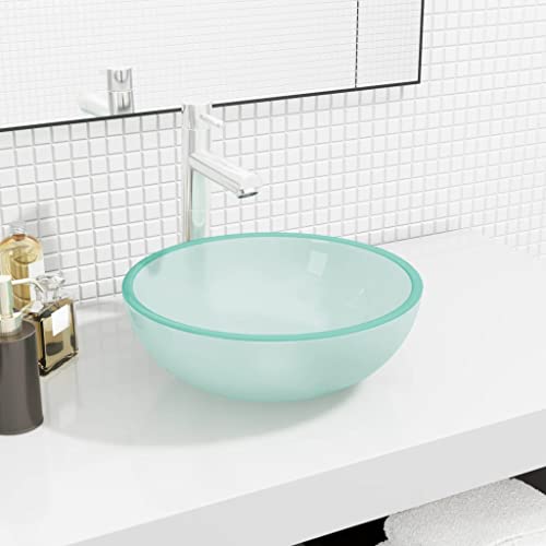 Qnhdfrt Waschbecken Hartglas 35 cm Matt kleines Aufsatzbecken für Gäste WC Badezimmer Küche Garage modernes Design mit 1,2 cm Stärke Qnhdfrt Waschbecken Hartglas 35 cm Matt kleines Aufsatzbecken für Gäste WC Badezimmer Küche Garage modernes Design mit 1,2 cm Stärke von Qnhdfrt